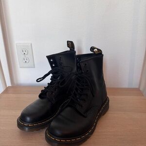 Brand New Women's Dr. Martens Leather Black Combat Lace Up Boots